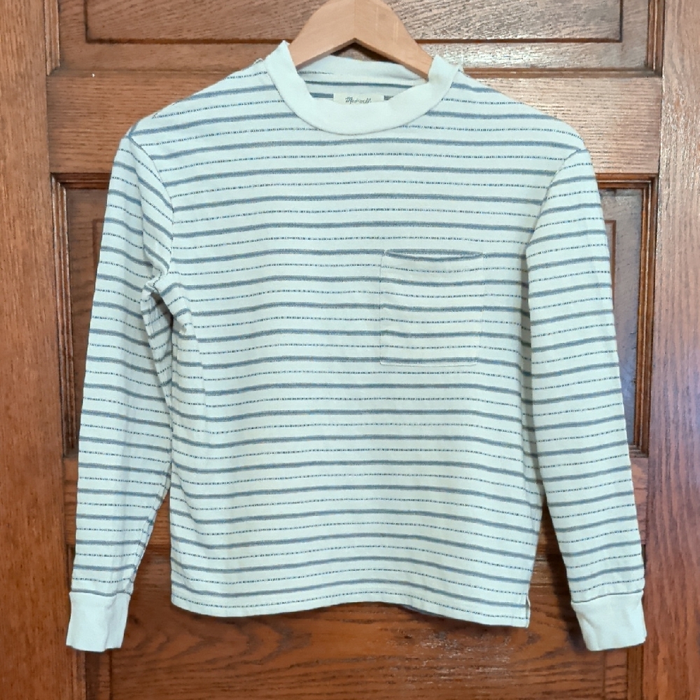 Madewell Navy and White Striped Top
